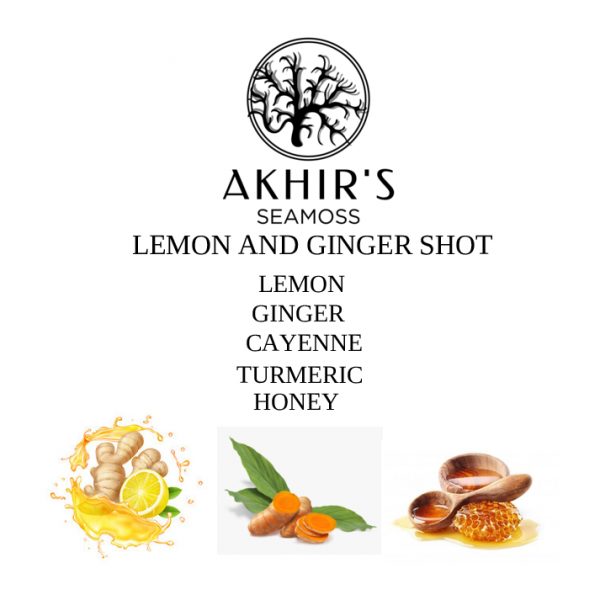 Akhir's Lemon, Ginger and Turmeric Shots w/ Cayenne and Honey.  (7pk)