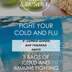 "COLD KILLA BUNDLE"   7 LEMON-GINGER- TURMERIC SHOTS & 3 BAGS OF FRESH ORGANIC ELDERBERRY SEA MOSS