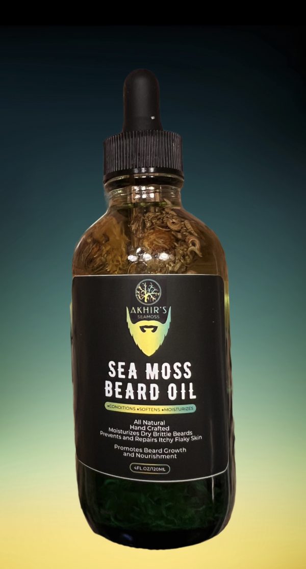 BEARD OIL  (infused with)  Calendula Flowers and Sea Moss.    4oz.