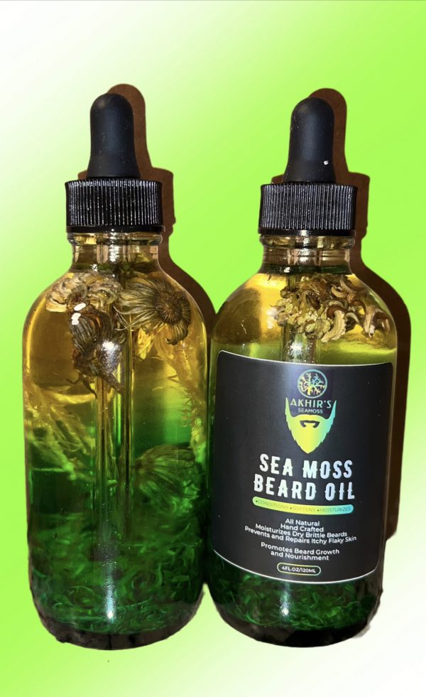 BEARD OIL  (infused with)  Calendula Flowers and Sea Moss.    4oz. - Image 2